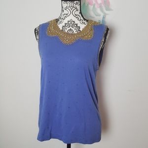 Lilly Pulitzer gold beaded tank